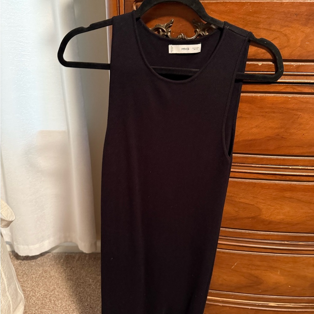 Mango Black Knit mini dress